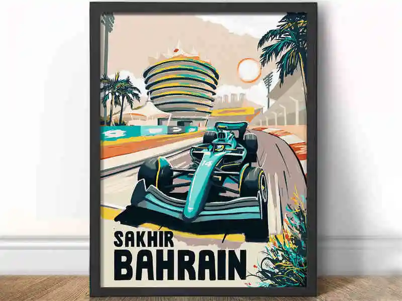 بوستر حلبة البحرين الدولية رسم